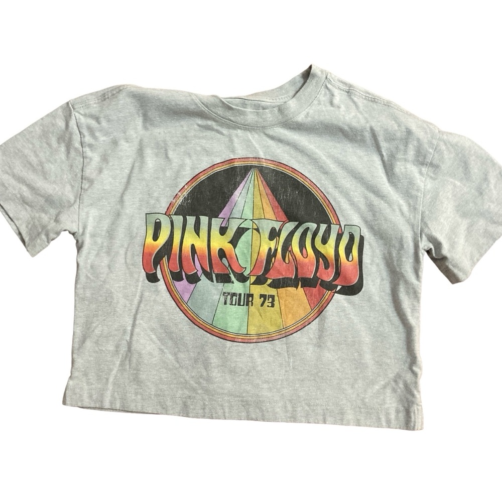 PINK FLOYD “1973” CROPPED GREY T-SHIRT BY THE GAP- size XXS-14-16